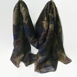 Chiffon Animal Print Scarf 74"x32" Sheer Rectangle Multicolor Paisley Head Shawl